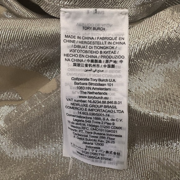 Tory Burch Mushroom Lurex SILK Gown Pale Champagne‎ Medium Jacquard Old Money - Picture 14 of 15